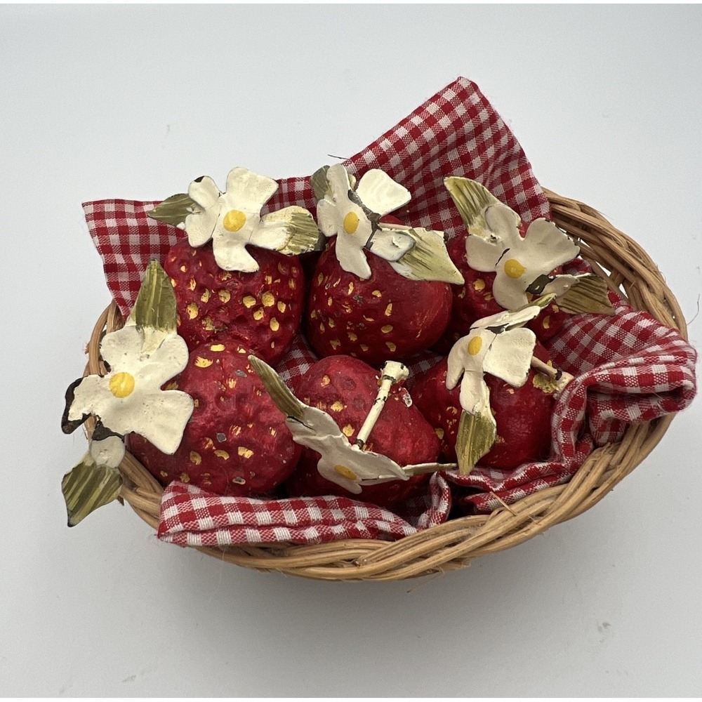 VTG Cast Iron Strawberry Basket Napkin Weights Table Scatters Shelf Decor Rustic